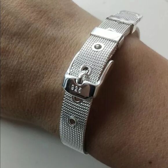 COPY - ✨NEW 925 Sterling Silver Mesh Belt Bracelet - Picture 1 of 11